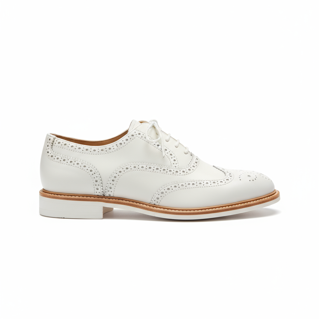Brogue Wingtips - White