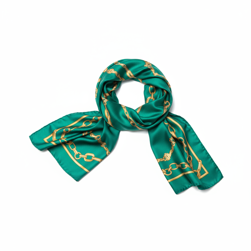 Chain Print Scarf - Green
