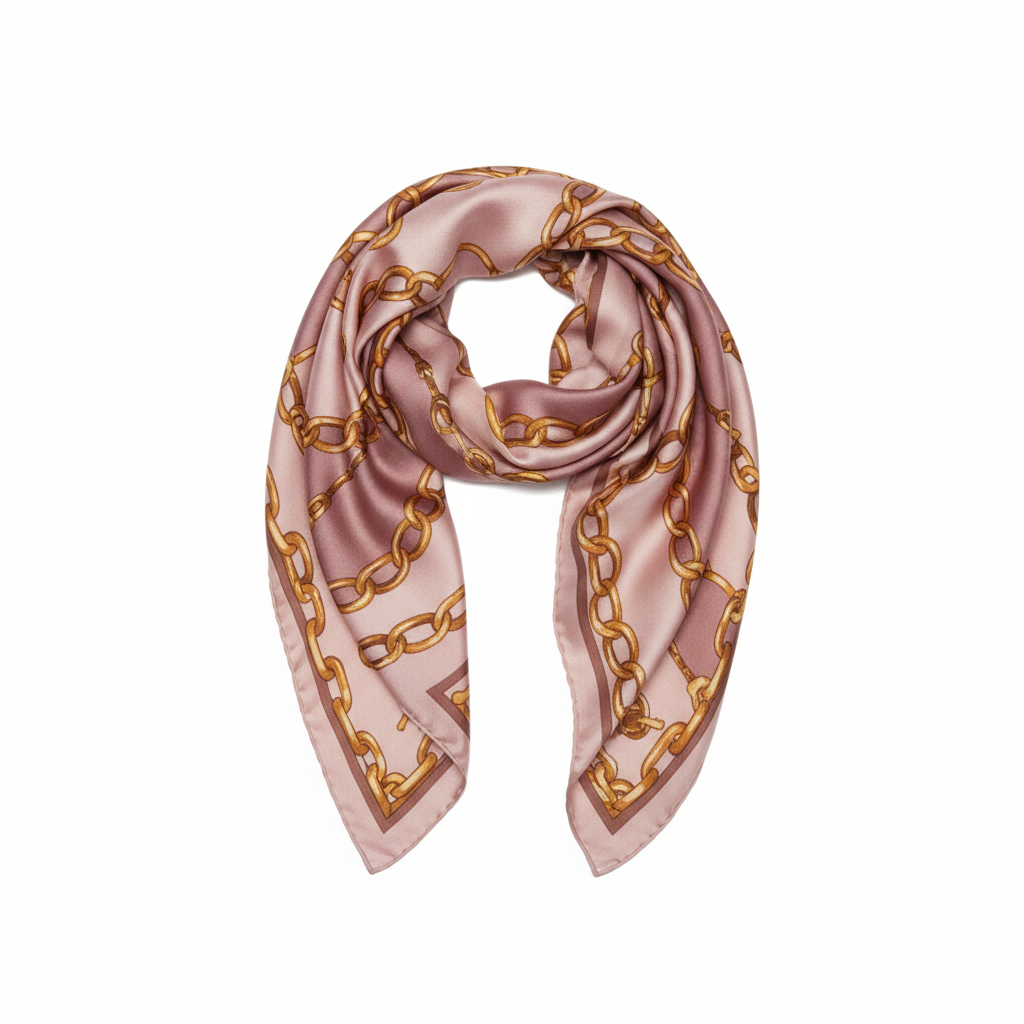 Chain Print Scarf - Pink