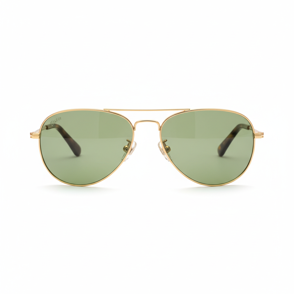 Classic Aviator Glasses - Green