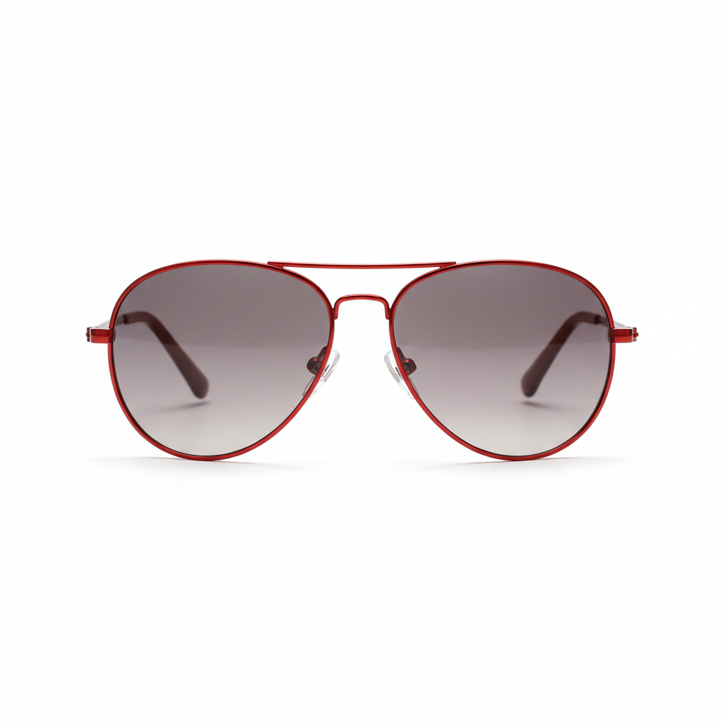 Classic Aviator Glasses - Red