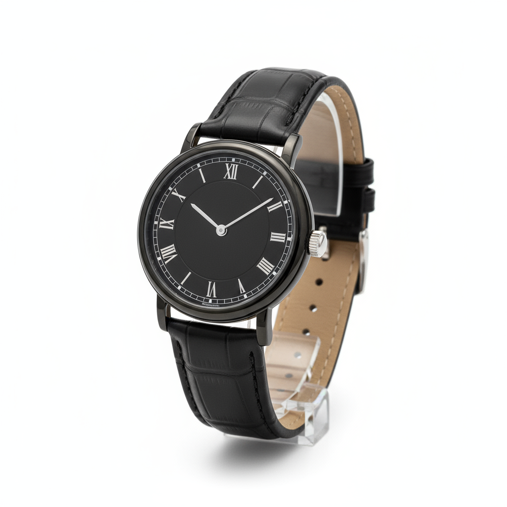 Classic Leather Strap Watch - Black