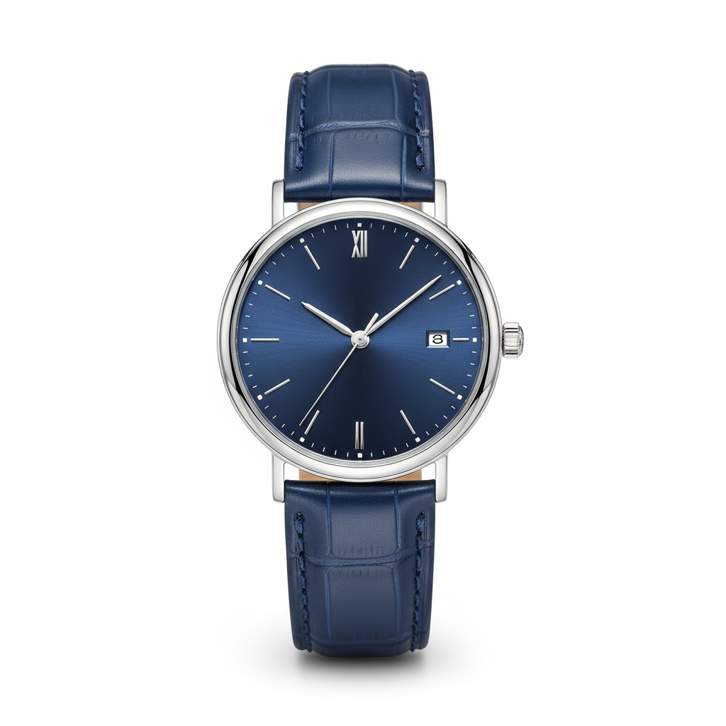 Classic Leather Strap Watch - Blue