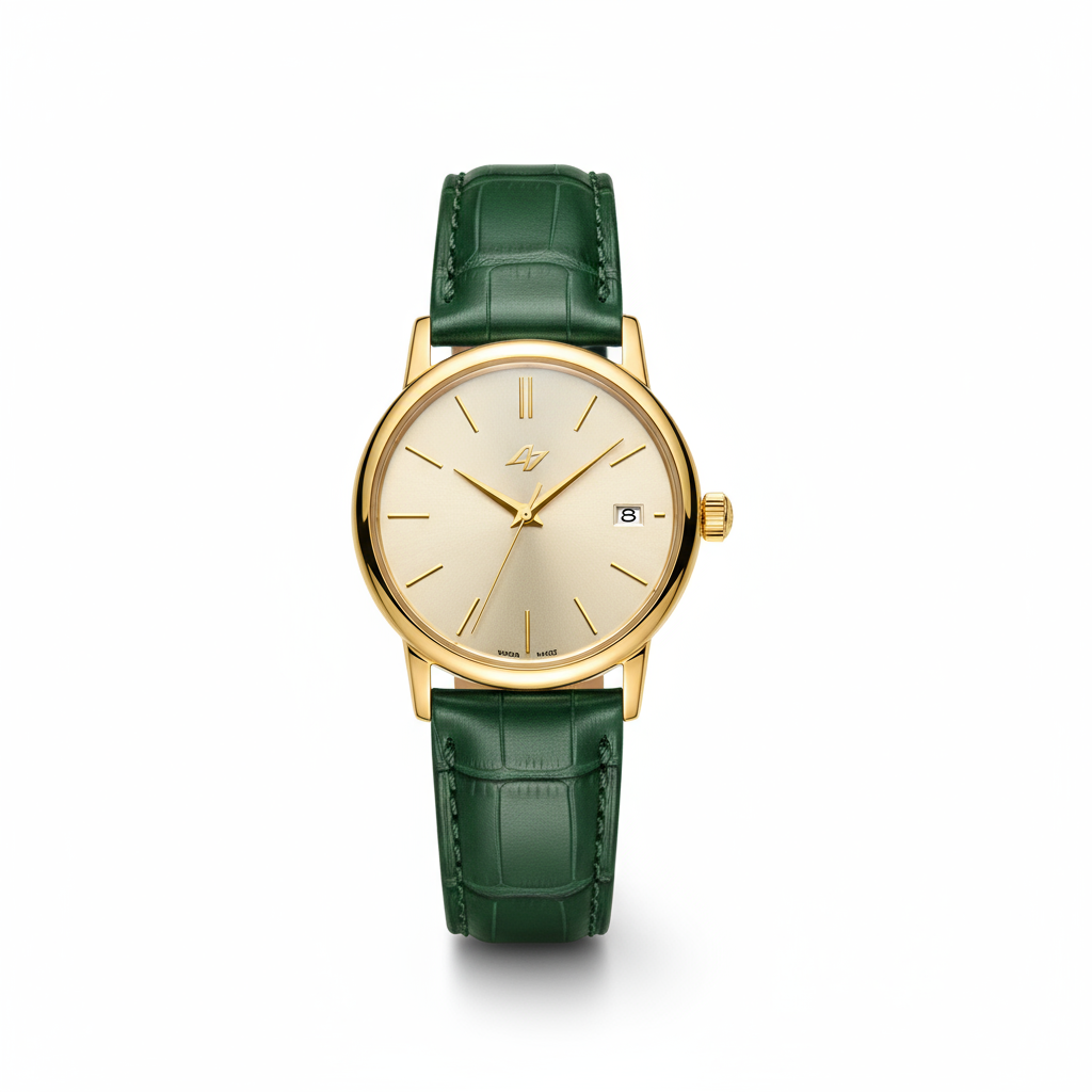 Classic Leather Strap Watch - Green