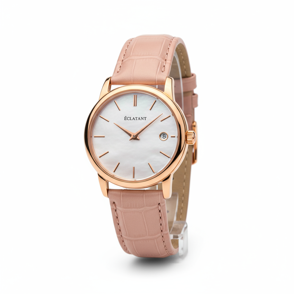 Classic Leather Strap Watch - Pink