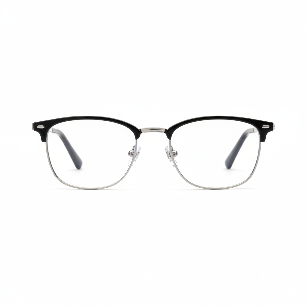 Clubmaster Style Glasses - Black