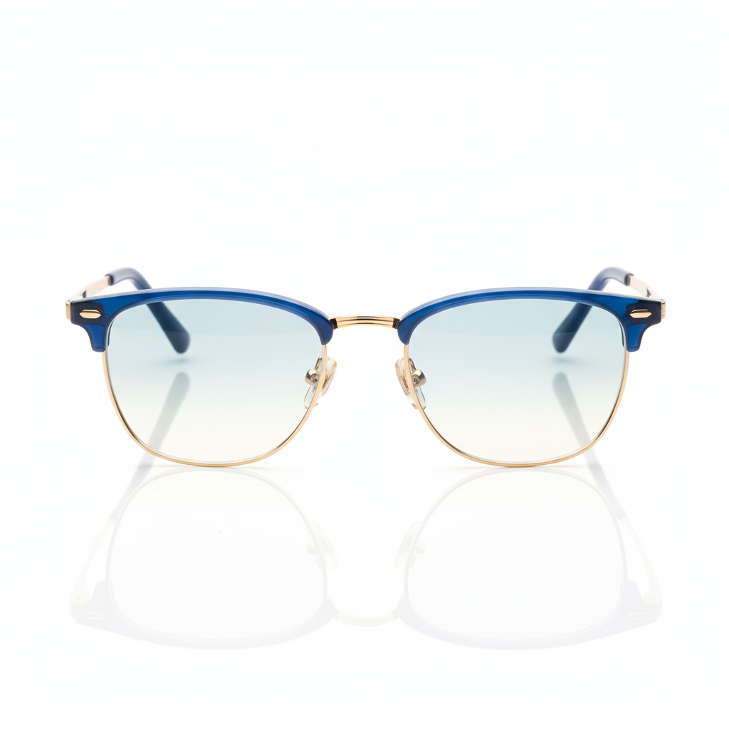 Clubmaster Style Glasses - Blue