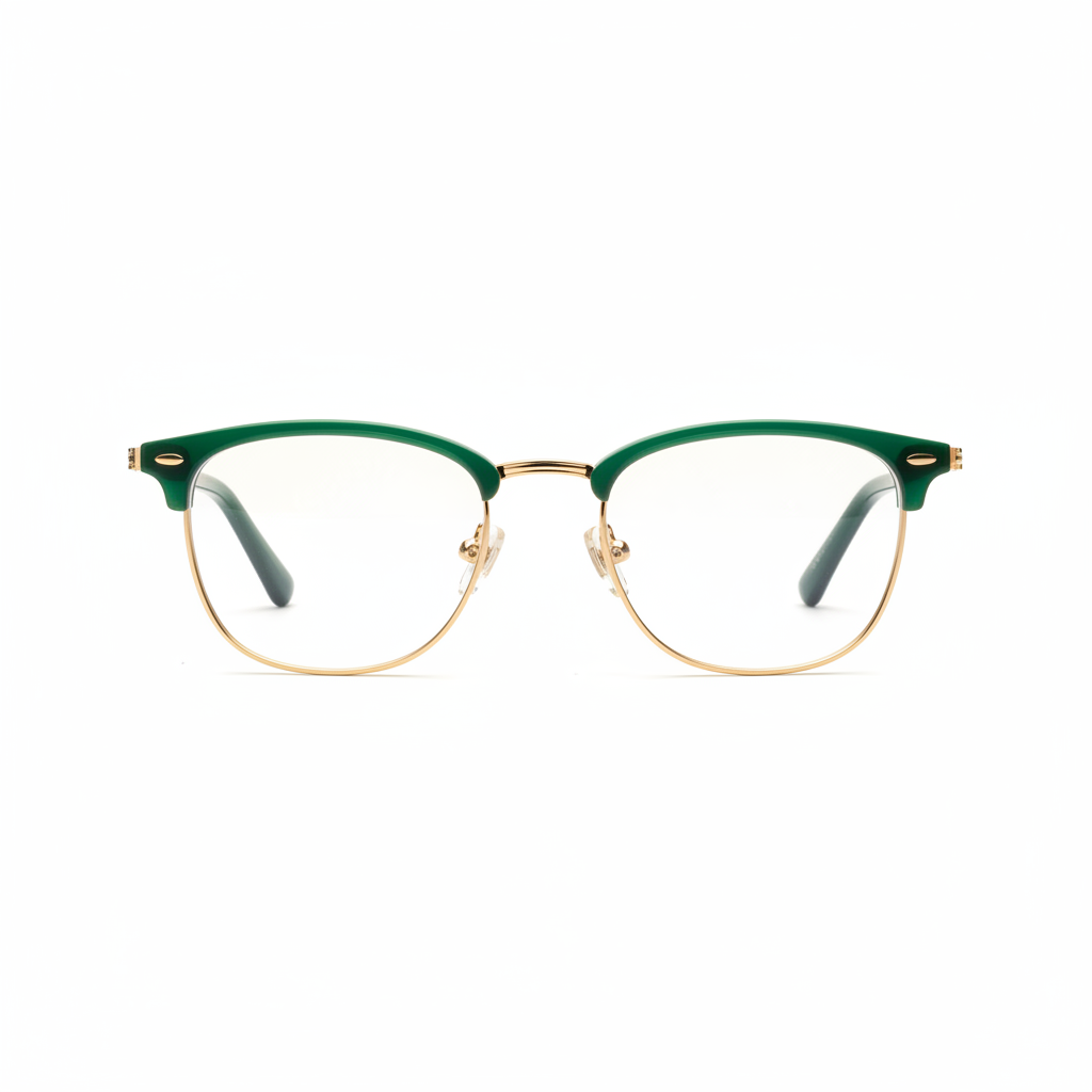 Clubmaster Style Glasses - Green