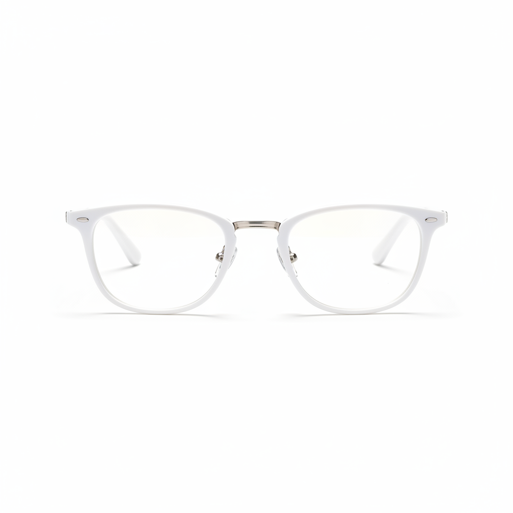 Clubmaster Style Glasses - White